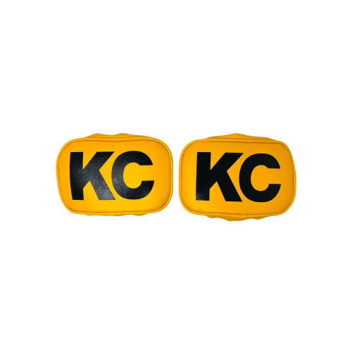 Light Cover - Retro - Black KC Logo - Vinyl - Yellow - 5 x 7 in KC Lights - Pair