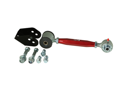 Trailing Arm - Rear - Upper - Tubular - Greaseable - Adjustable - Polyurethane Bushings - Aluminum - Red Anodized - GM B-Body 1965-67 - Kit