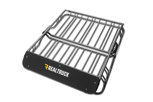 Roof Rack - Cargo Basket - Bed Rack Mount - Elevated - Standard - Steel - Black Powder Coat - Universal - Each