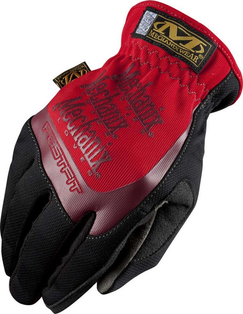 Shop Gloves - FastFit - Elastic Cuff - Synthetic Leather - Black / Red - Large - Pair