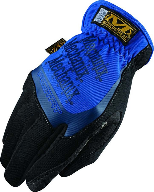 Shop Gloves - FastFit - Elastic Cuff - Synthetic Leather - Black / Blue - Large - Pair
