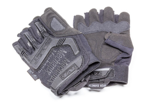 Shop Gloves - M-Pact Fingerless - Reinforced Knuckles - Padded Palm - Hook and Loop Closure - Black - Large - Pair