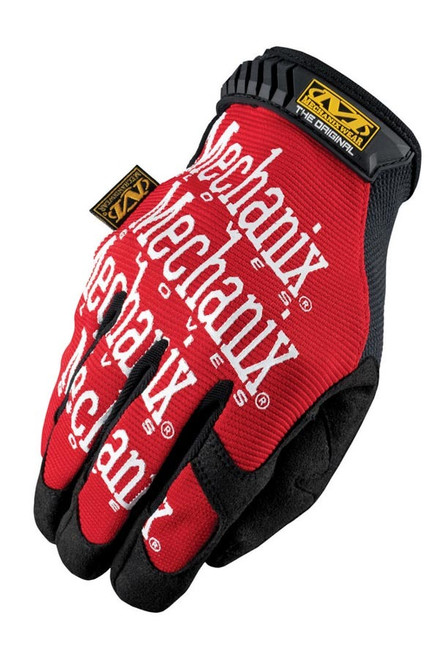 Shop Gloves - The Original - Hook and Loop Closure - Spandex / Synthetic Leather - Black / Red - Small - Pair