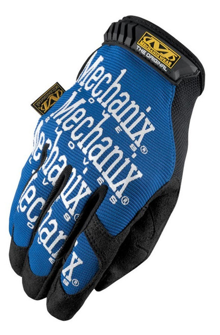 Shop Gloves - The Original - Hook and Loop Closure - Spandex / Synthetic Leather - Black / Blue - X-Large - Pair