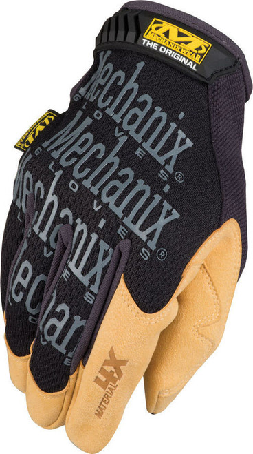 Shop Gloves - Material 4X Original - Hook and Loop Enclosure - Synthetic Leather - Black / Tan - X-Large - Pair