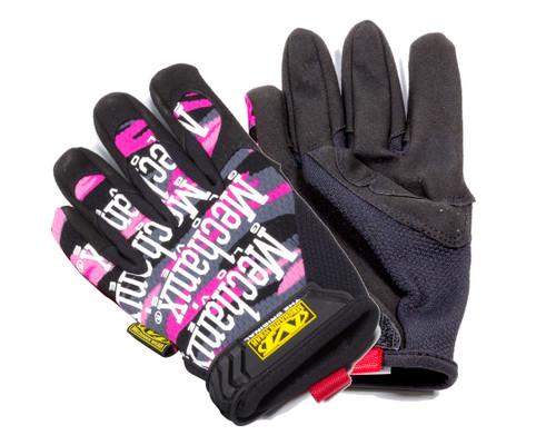 Shop Gloves - The Original - Hook and Loop Closure - Spandex - Synthetic Leather - Pink Camo - Women's Large - Pair