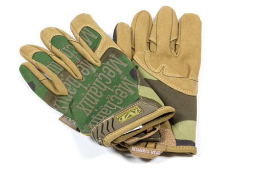 Shop Gloves - The Original - Hook and Loop Closure - Spandex / Synthetic Leather - Woodland Camo - Large - Pair