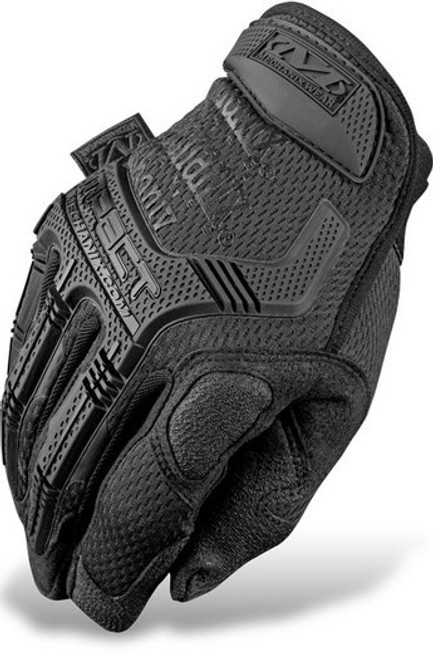Shop Gloves - M-Pact - Reinforced Fingertips and Knuckles - Padded Palm - Hook and Loop Closure - Covert Black - Medium - Pair