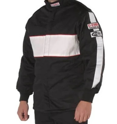Driving Jacket - GF505 - SFI 3.2A/5 - Triple Layer - Fire Retardant Fabric / Nomex - Black / White - Small - Each