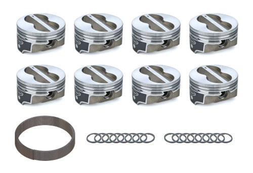 Piston - FHR Forged - Forged - 4.030 in Bore - 1.5 mm x 1.5 mm x 3.0 mm Ring Grooves - Minus 10.00 cc - Small Block Chevy - Set of 8
