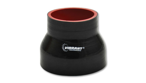 Tubing Coupler - Straight - Reducer - 0.200 in Thick Wall - 3 in Inlet - 3-1/2 in Outlet - 4-1/2 in Long - Silicone - Black - Each