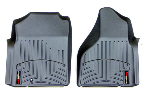 Floor Liner - Front - Plastic - Black / Textured - 4WD - Mega Cab - Dodge Ram Fullsize Truck 2002-08 - Pair