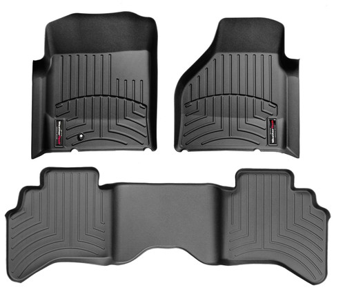 Floor Liner - Front / 2nd Row - Plastic - Black / Textured - Dodge Ram Fullsize Truck 2002-09 - Kit