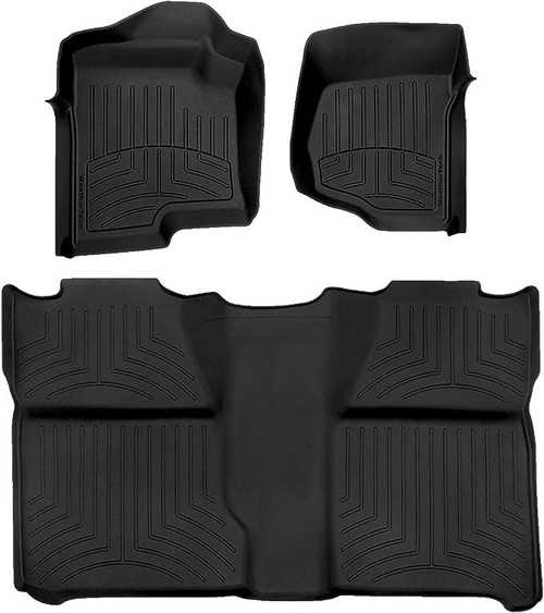 Floor Liner - HP - Front / 2nd Row - Plastic - Black / Textured - GM Fullsize Truck 2007-14 - Kit