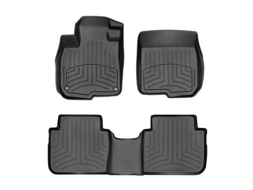 Floor Liner - HP - Front / 2nd Row - Plastic - Black / Textured - Ford Fullsize Truck - GM Midsize SUV 2017-23 - Kit