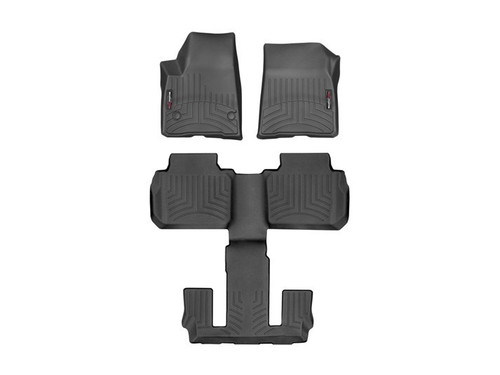 Floor Liner - Front / 2nd Row / 3rd Row - Plastic - Black / Textured - GM Fullsize SUV 2017-18 - Kit