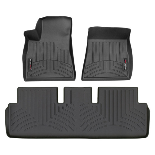 Floor Liner - Front / 2nd Row - Plastic - Black / Textured - Tesla 3 2017-19 - Kit