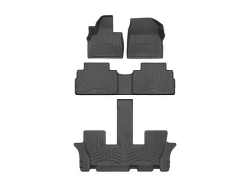 Floor Liner - HP - Front / 2nd Row / 3rd Row - Plastic - Black / Textured - Kia Telluride 2020-22 - Kit