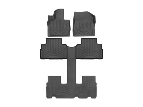 Floor Liner - HP - Front / 2nd Row / 3rd Row - Plastic - Black / Textured - Hyundai Palisade 2020-23 - Kit