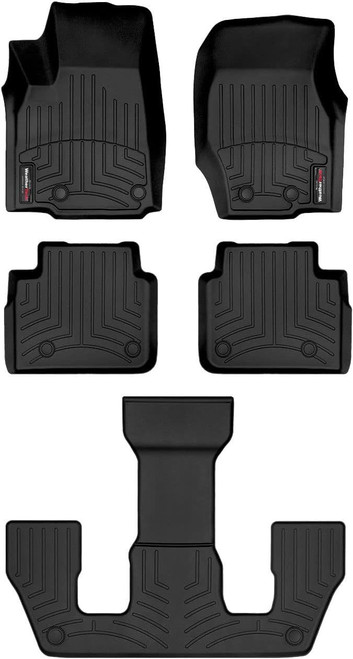 Floor Liner - Front / 2nd Row / 3rd Row - Plastic - Black / Textured - Jeep Grand Cherokee L 2021 - Kit