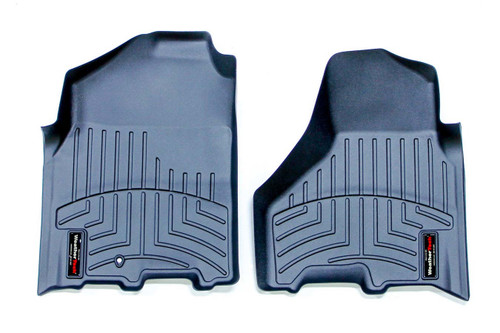 Floor Liner - Front - Plastic - Black / Textured - Crew / Mega Cab - Dodge Ram Fullsize Truck 2009-13 - Pair