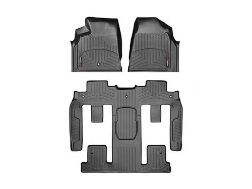 Floor Liner - Front / 2nd Row / 3rd Row - Plastic - Black / Textured - GM Midsize SUV 2017-18 - Kit