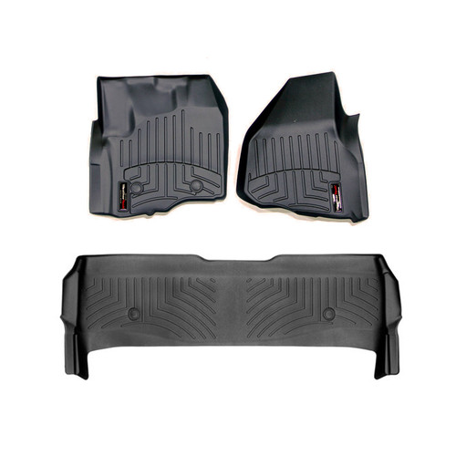 Floor Liner - Front / 2nd Row - Plastic - Black / Textured - Ford Fullsize Truck 2011-2016 - Kit