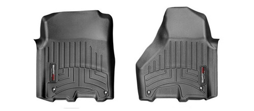 Floor Liner - Front - Plastic - Black / Textured - Crew / Mega Cab - Dodge Ram Fullsize Truck 2012-13 - Pair