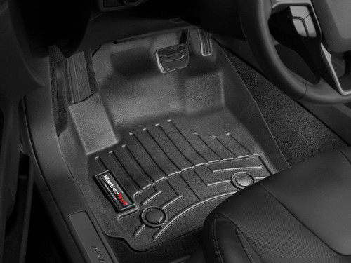 Floor Liner - Front - Plastic - Black / Textured - Ford Midsize Car 2013-15 - Pair