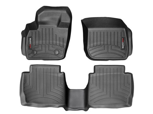 Floor Liner - Front / 2nd Row - Plastic - Black / Textured - Ford Midsize Car 2013-16 - Kit