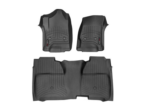 Floor Liner - Front / 2nd Row - Plastic - Black / Textured - Crew Cab - GM Fullsize Truck 2014-16 - Kit