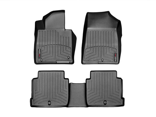 Floor Liner - Front / 2nd Row - Plastic - Black / Textured - Hyundai Sonata 2015-19 - Kit