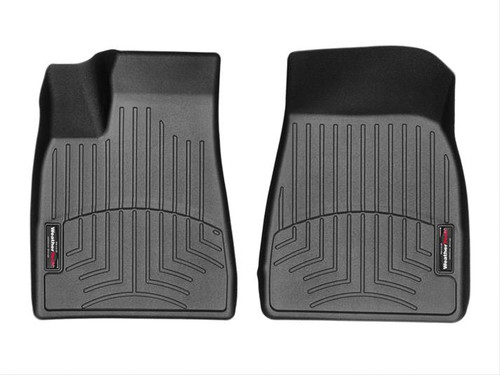 Floor Liner - Front - Plastic - Black / Textured - Tesla X 2016-20 - Pair