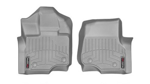 Floor Liner - Front - Plastic - Gray / Textured - Ford Fullsize Truck 2015 - Pair