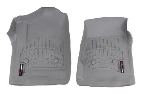 Floor Liner - Front - Plastic - Gray / Textured - Super Cab / Super Crew - Ford Fullsize Truck 2015-19 - Pair