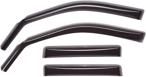 Side Window Visor - Front / Rear - 3 mm Thick - Snap-In / Stick-On - Plastic - Dark Smoke - Chevy Fullsize SUV 2009-17 - Kit