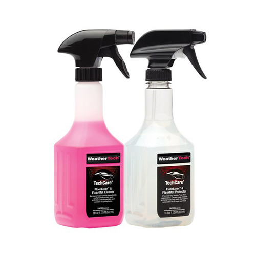 Floor Mat Protector - TechCare - Anti-Slip Finish - Cleaner / Protector - 18 oz Bottles - Kit