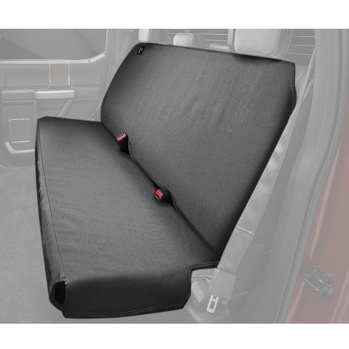 Seat Cover - Hook and Loop Attachment - Polyester Cotton Blend - Black - Rear - Bench Seat - Various Applications - Each