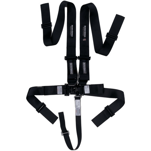 Harness - 5 Point - Latch and Link - Pull Down Adjust - Bolt-In / Wrap Around - Individual Harness - Black - Kit