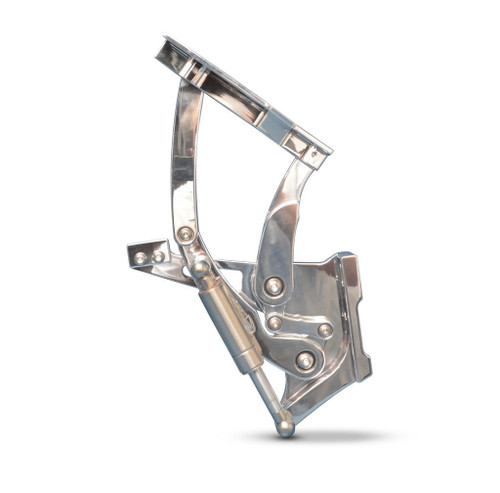 Hood Hinge - Stainless Hardware - Bearings - Aluminum - Polished - GM Fullsize Car 1957 - Kit