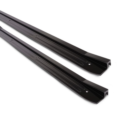Door Sill Plate - Driver / Passenger Side - Screw-On - Aluminum - Matte Black Powder Coat - GM F-Body 1967-69 - Pair