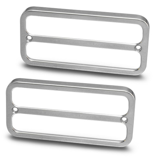 Side Marker Bezel - Rectangle - Aluminum - Polished - GM Fullsize Truck 1967-72 - Pair