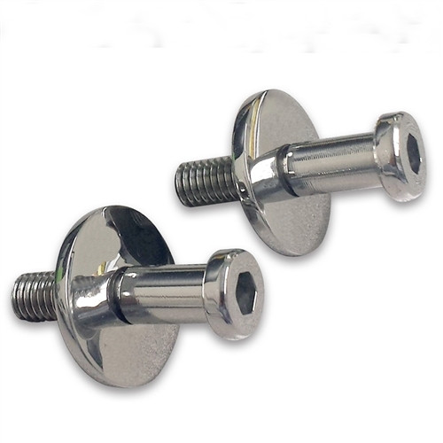 Door Latch Striker - 7/16-14 in Thread - Stainless - Polished - GM Style - Pair