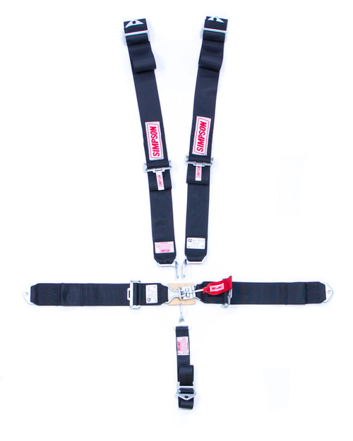 Harness - 5 Point - Latch and Link - SFI 16.1 - Pull Down Adjust - Bolt-In / Wrap Around - Individual Harness - Black - Kit