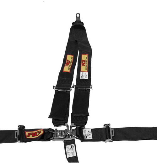 Harness - 5 Point - Latch and Link - SFI 16.1 - Pull Down Adjust - Bolt-In / Wrap Around - V-Type Harness - Black - Kit