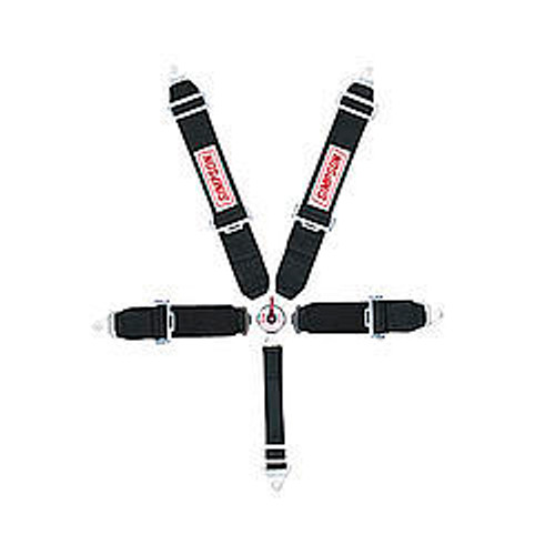 Harness - 5 Point - Camlock - SFI 16.1 - Pull Up Adjust - Bolt-In / Wrap Around - Individual Harness - Black - Kit