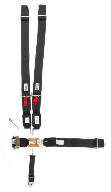 Harness - 5 Point - Latch and Link - SFI 16.1 - Pull Down / Ratchet Adjust - Bolt-In / Wrap Around - Individual Harness - Black - Kit Harness - 5 Point - Latch and Link - SFI 16.1 - Pull Down / Ratchet Adjust - Bolt-In / Wrap Around - Individual Harness - Black - Kit