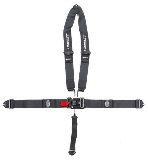 Harness - Racer Series - 5 Point - Latch and Link - SFI 16.1 - Pull Down Adjust - Bolt-In / Wrap Around - V-Type Harness - Black - Kit