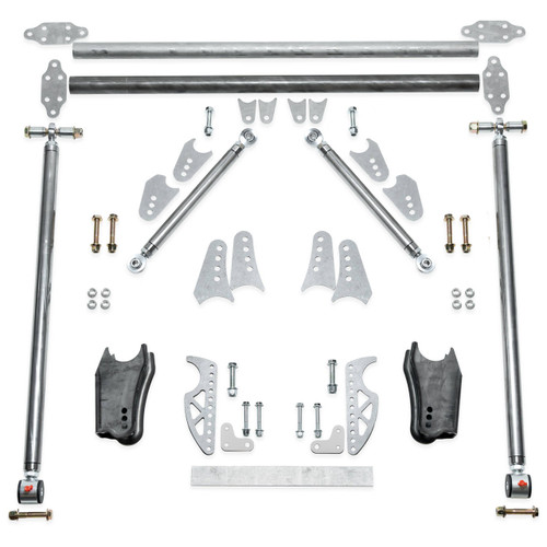 Suspension Handling Kit - 4-Link System - Brackets / Crossmember / Coil-Over Crossmember / Hardware / Trailing Arms - Steel - Natural - Kit