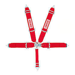 Harness - 5 Point - Latch and Link - SFI 16.1 - Pull Down Adjust - Bolt-In / Wrap Around - Individual Harness - Red - Kit